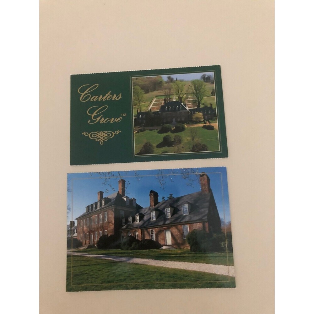 Vintage Carters Grove Plantation Postcards Lot of 2 -The Most Beautiful House